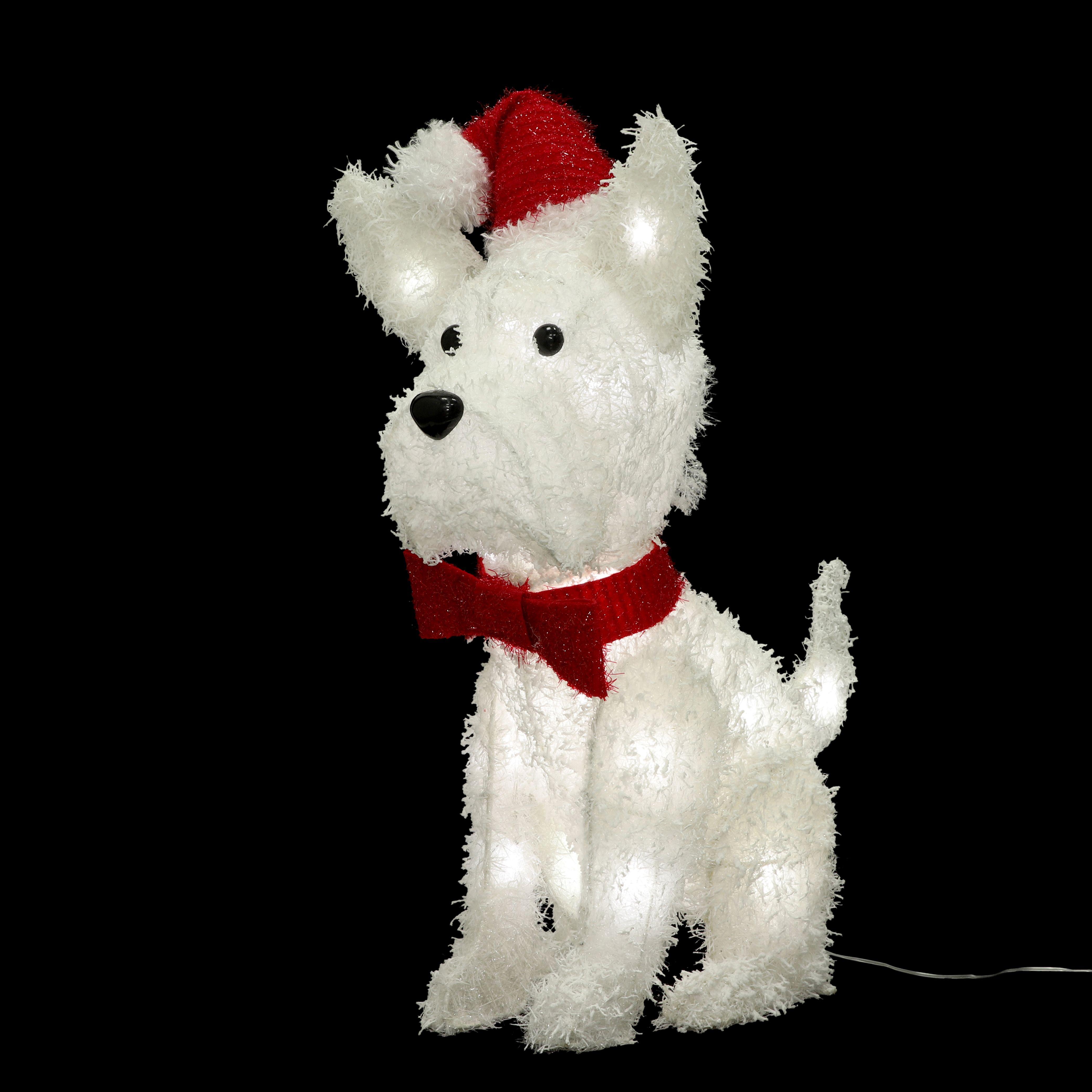 Ice white LED White Dog Freestanding Single christmas light (H) 390mm