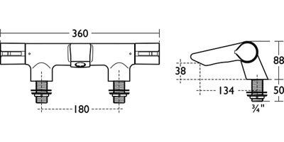 Ideal Standard Active Chrome effect Bath Filler Tap