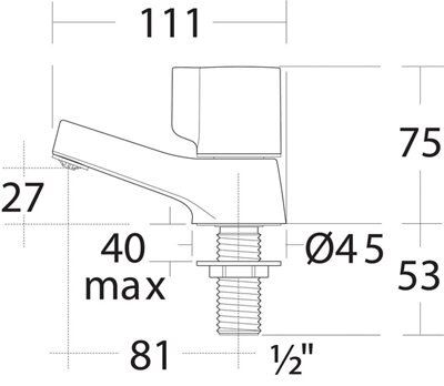 Ideal Standard Alto Chrome effect Contemporary Basin Pillar Tap
