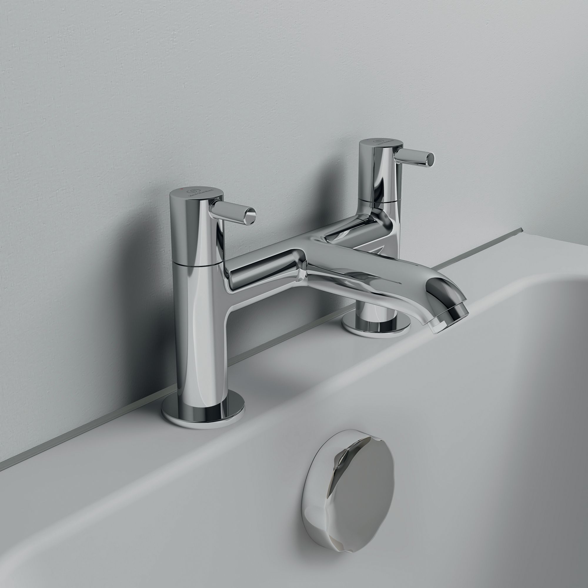 Ideal Standard Ceraline Gloss Chrome effect Surface-mounted Manual Double Bath Filler Tap - 5