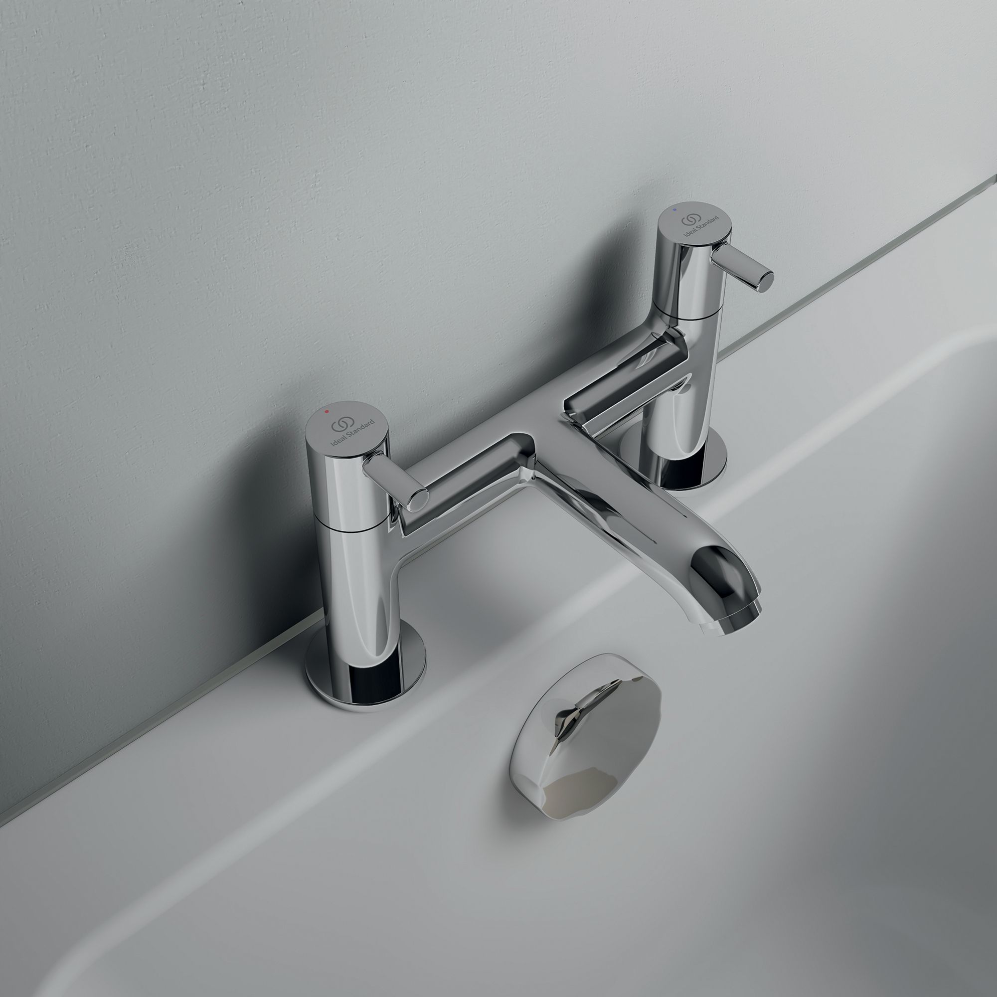 Ideal Standard Ceraline Gloss Chrome effect Surface-mounted Manual Double Bath Filler Tap - 6