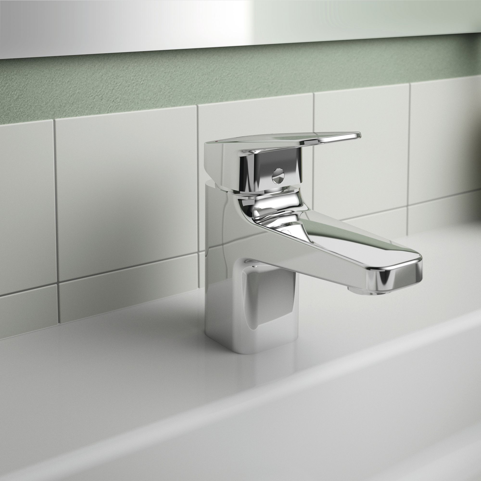 Ideal Standard Ceraplan Mini Gloss Chrome effect Square Deck-mounted Manual Basin Mono mixer Tap - 3
