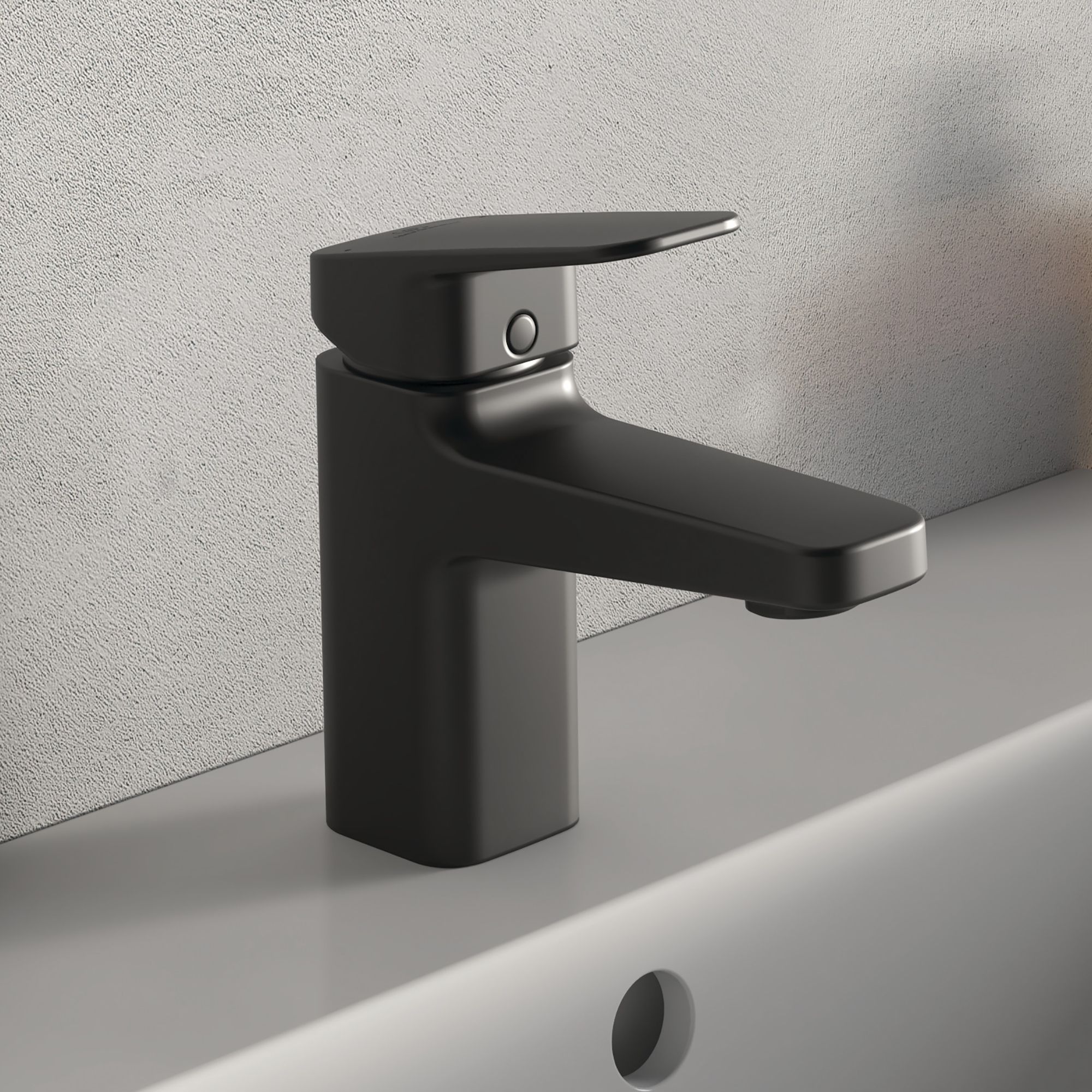 Ideal Standard Ceraplan Standard Black Square Manual Basin Mono mixer Tap - 5