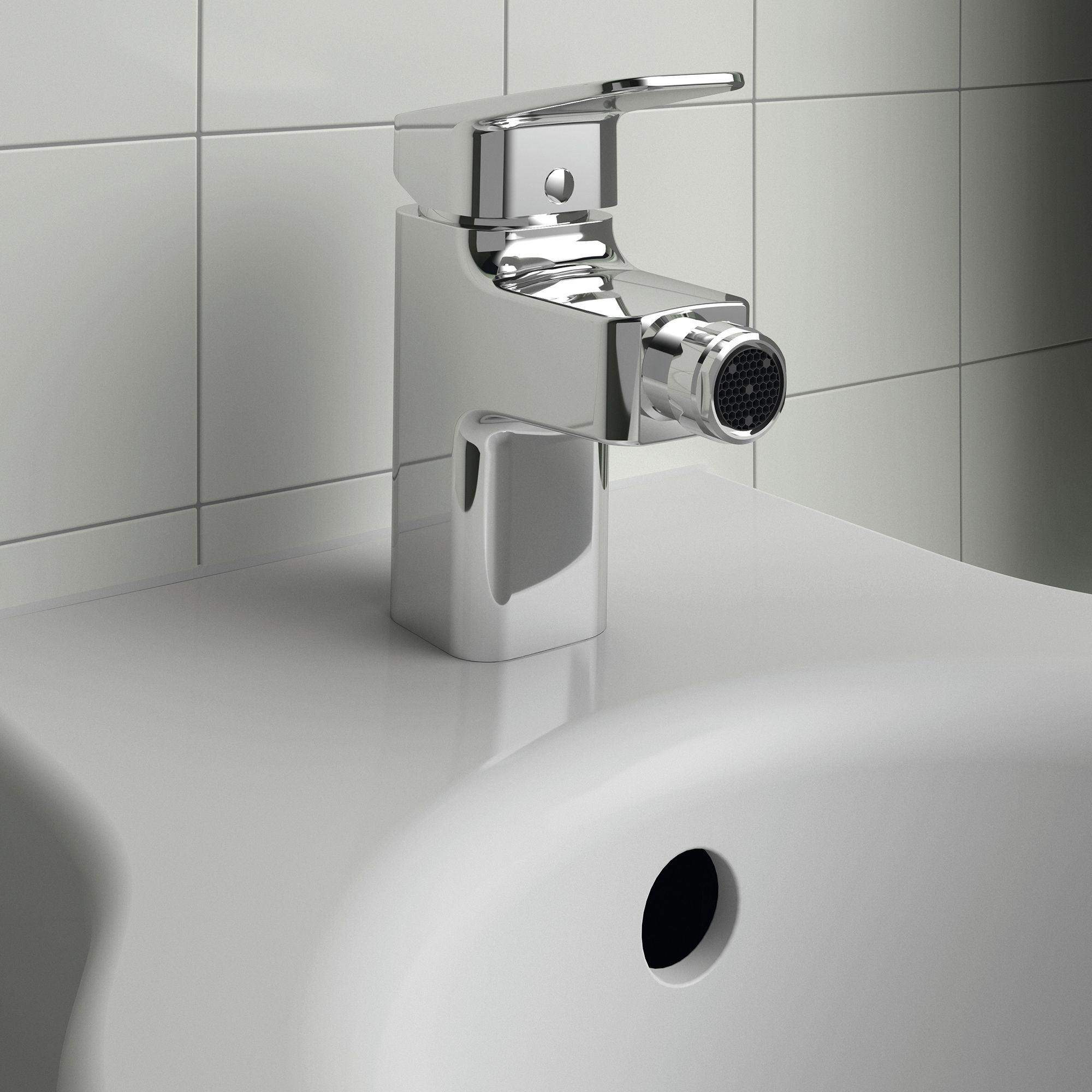 Ideal Standard Ceraplan Standard Chrome effect Square Manual Bidet Mono mixer Tap - 6