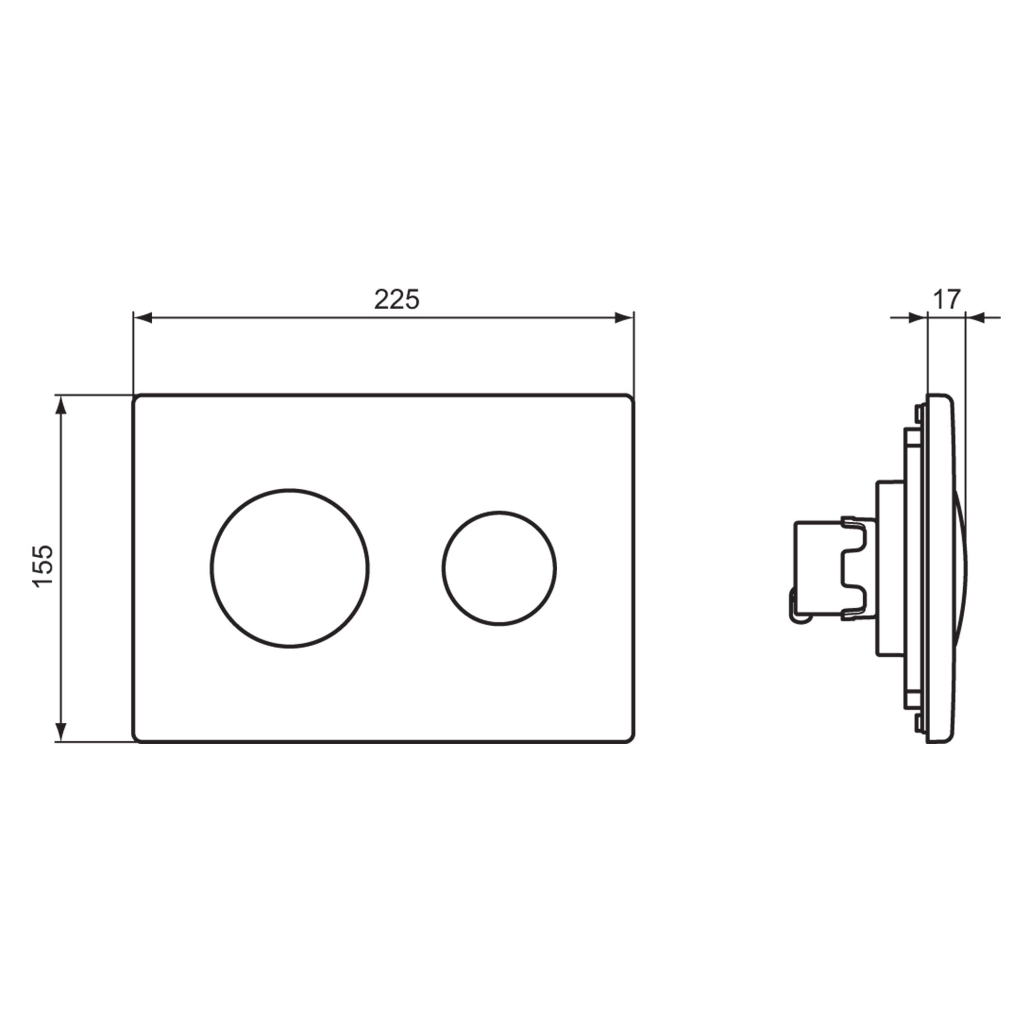 Ideal Standard Conceala Gloss Chrome Water-saving Flushing plate (H)155mm (W)225mm