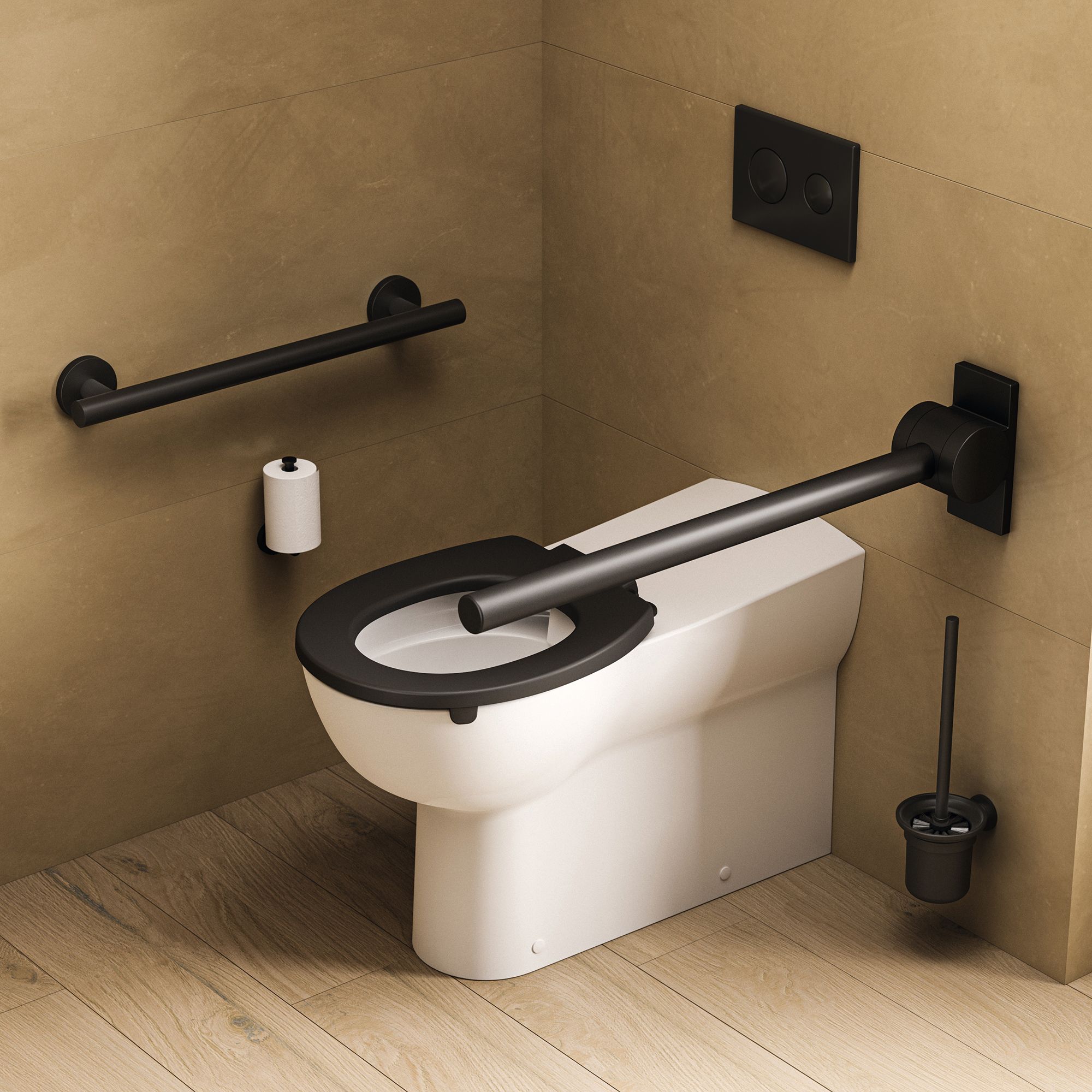 Ideal Standard Conceala Matt Black Water-saving Flushing plate (H)155mm (W)225mm