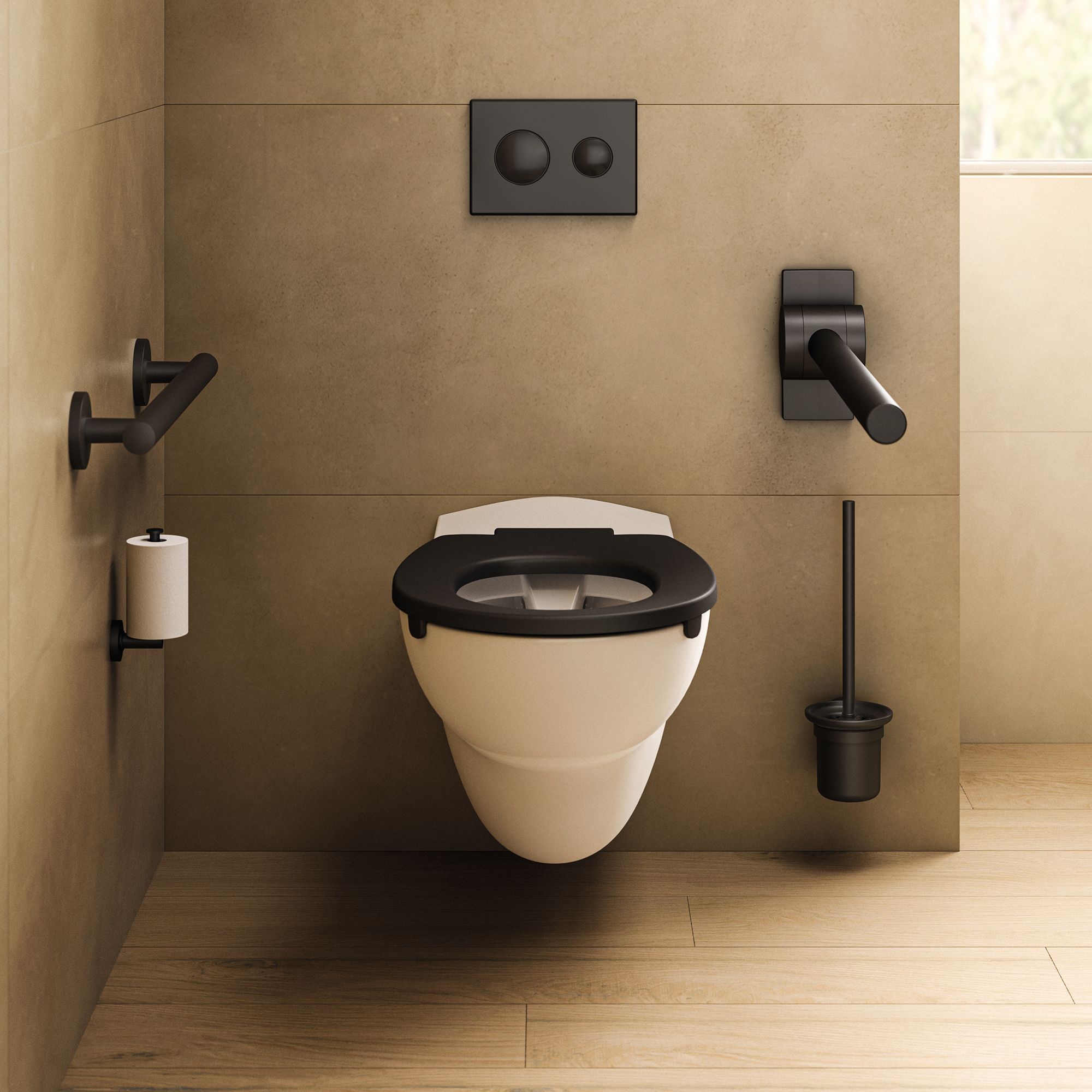 Ideal Standard Conceala Matt Black Water-saving Flushing plate (H)155mm (W)225mm