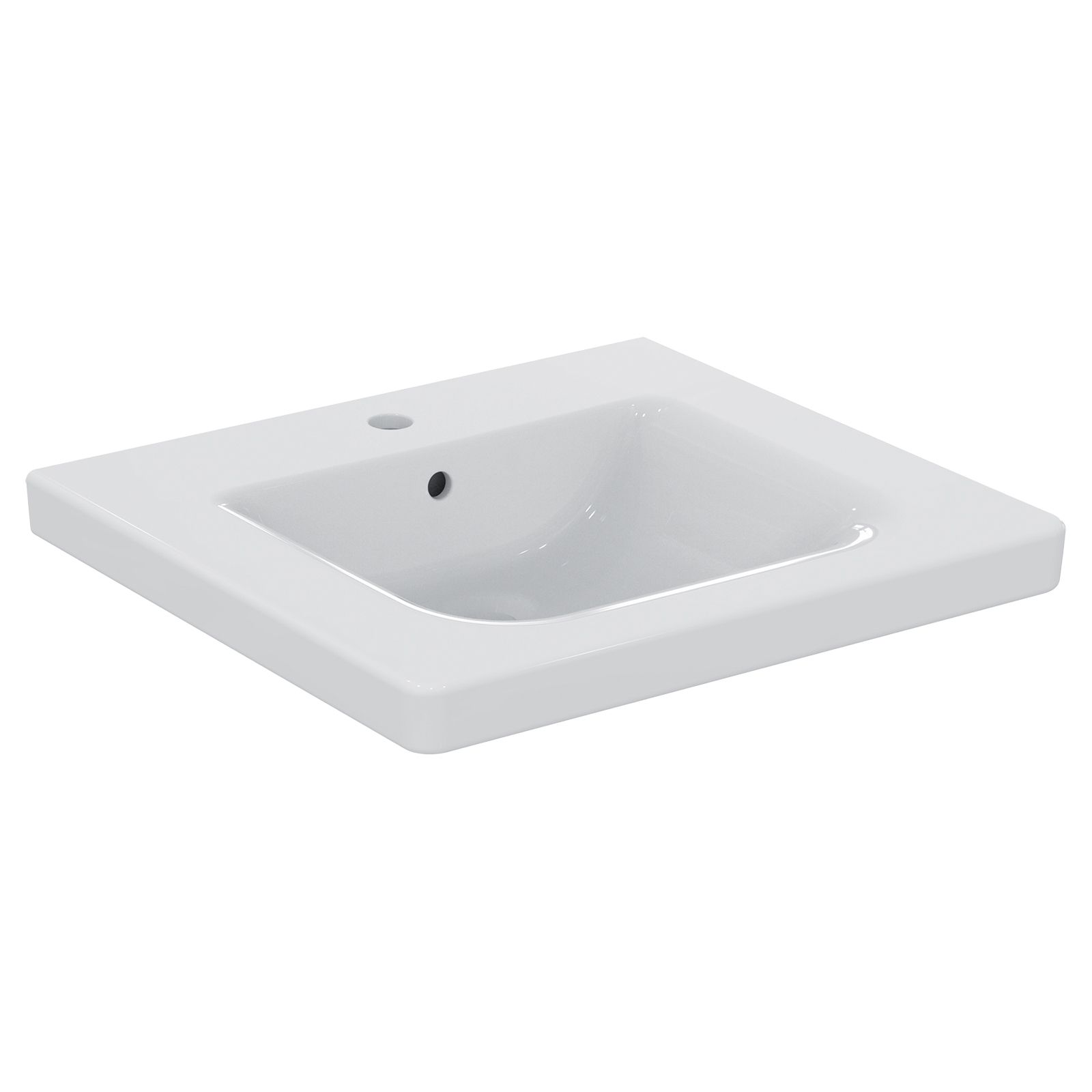 Ideal Standard Concept Freedom Accessible Gloss White Rectangular Wall-mounted Basin (W)60cm