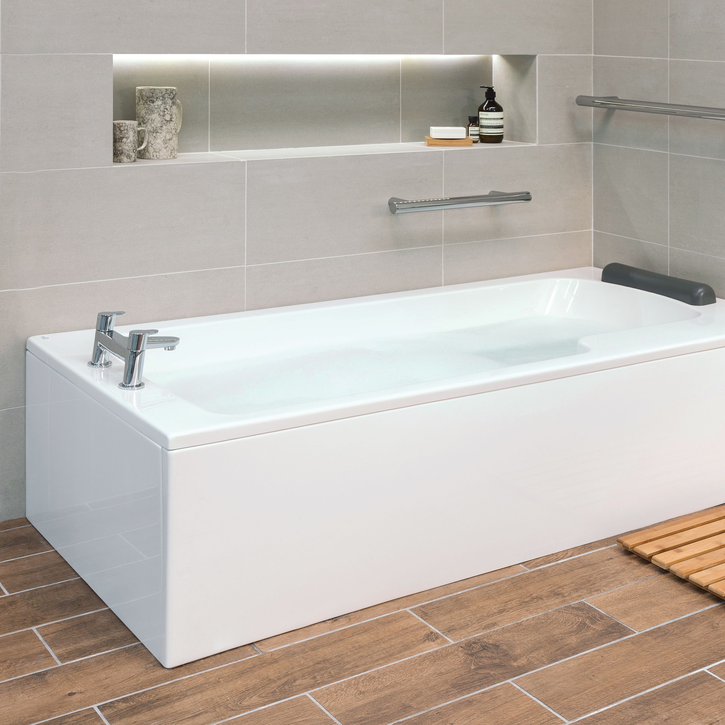 Ideal Standard Concept Freedom White Rectangular Front Bath panel (H)43cm (W)169.5cm