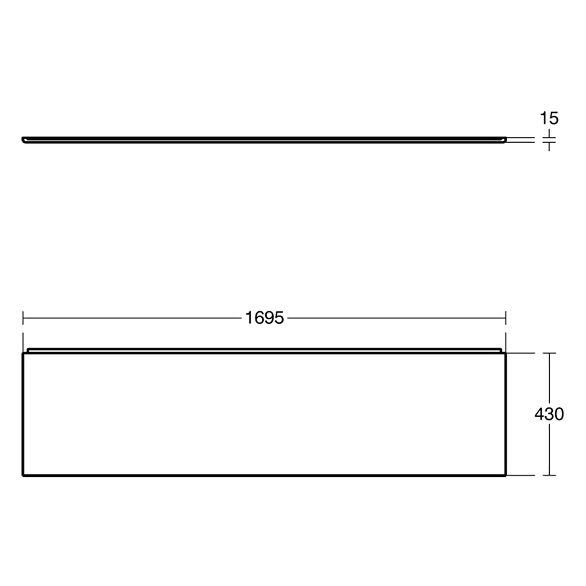 Ideal Standard Concept Freedom White Rectangular Front Bath panel (H)43cm (W)169.5cm - 3