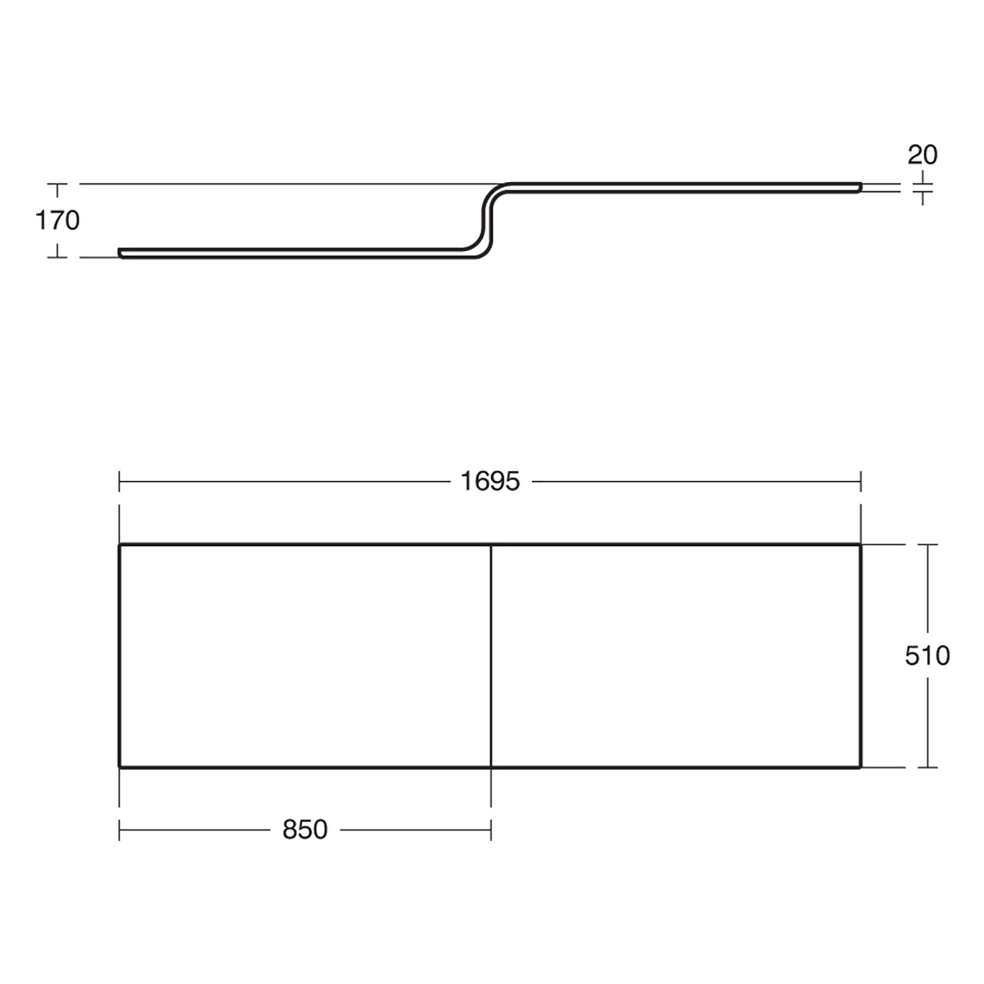 Ideal Standard Concept Space White Rectangular Front Bath panel (H)51cm (W)169.5cm