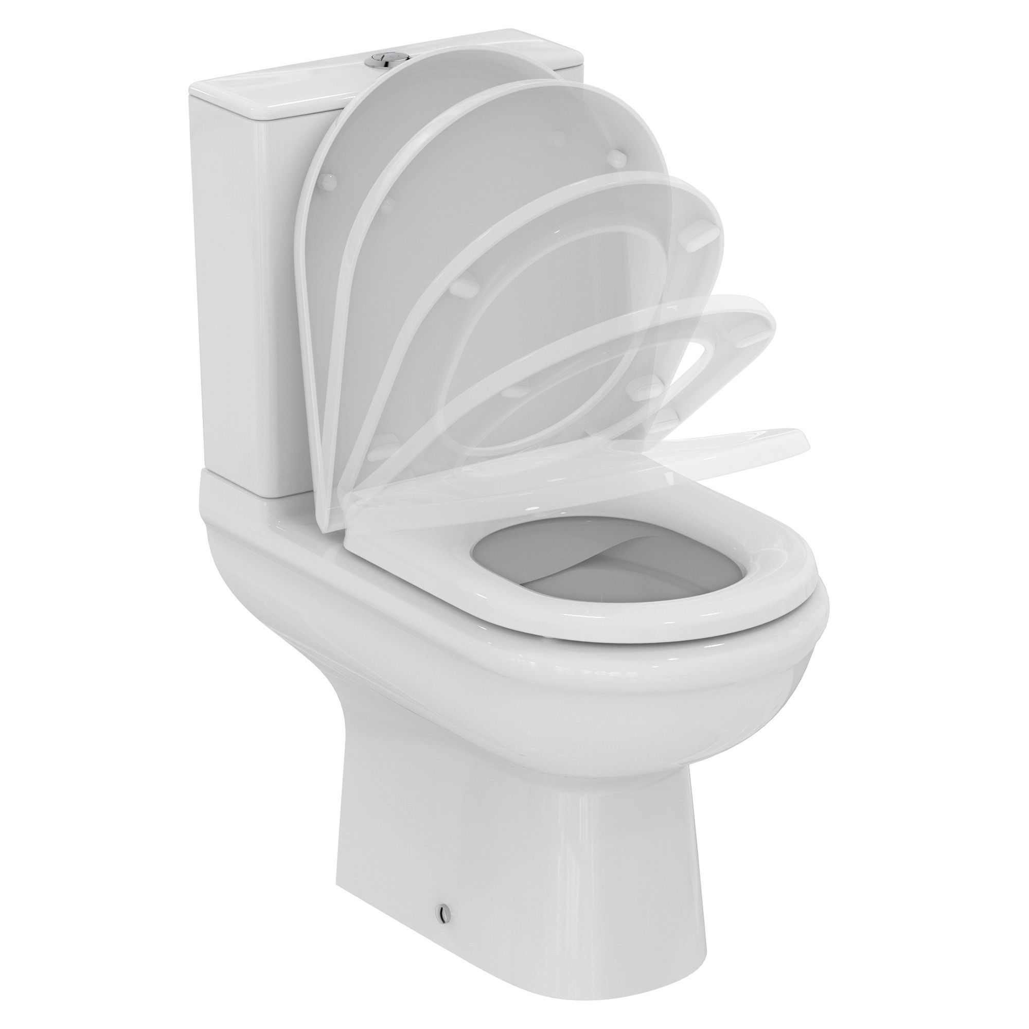 Ideal-Standard Della White Rimless Close-coupled Toilet & cistern with Soft close seat