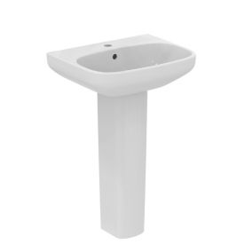Ideal Standard i.life A Gloss White Rectangular Floor-mounted Full pedestal Basin (H)85cm (W)55cm