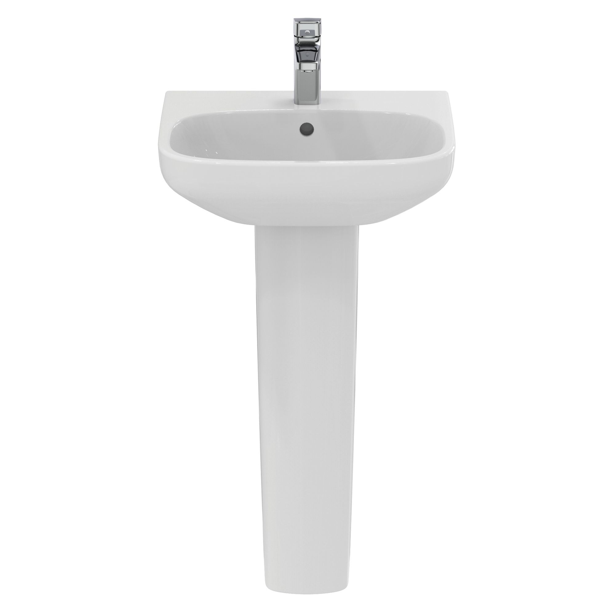 Ideal Standard i.life A Gloss White Rectangular Floor-mounted Full pedestal Basin (H)85cm (W)55cm - 3