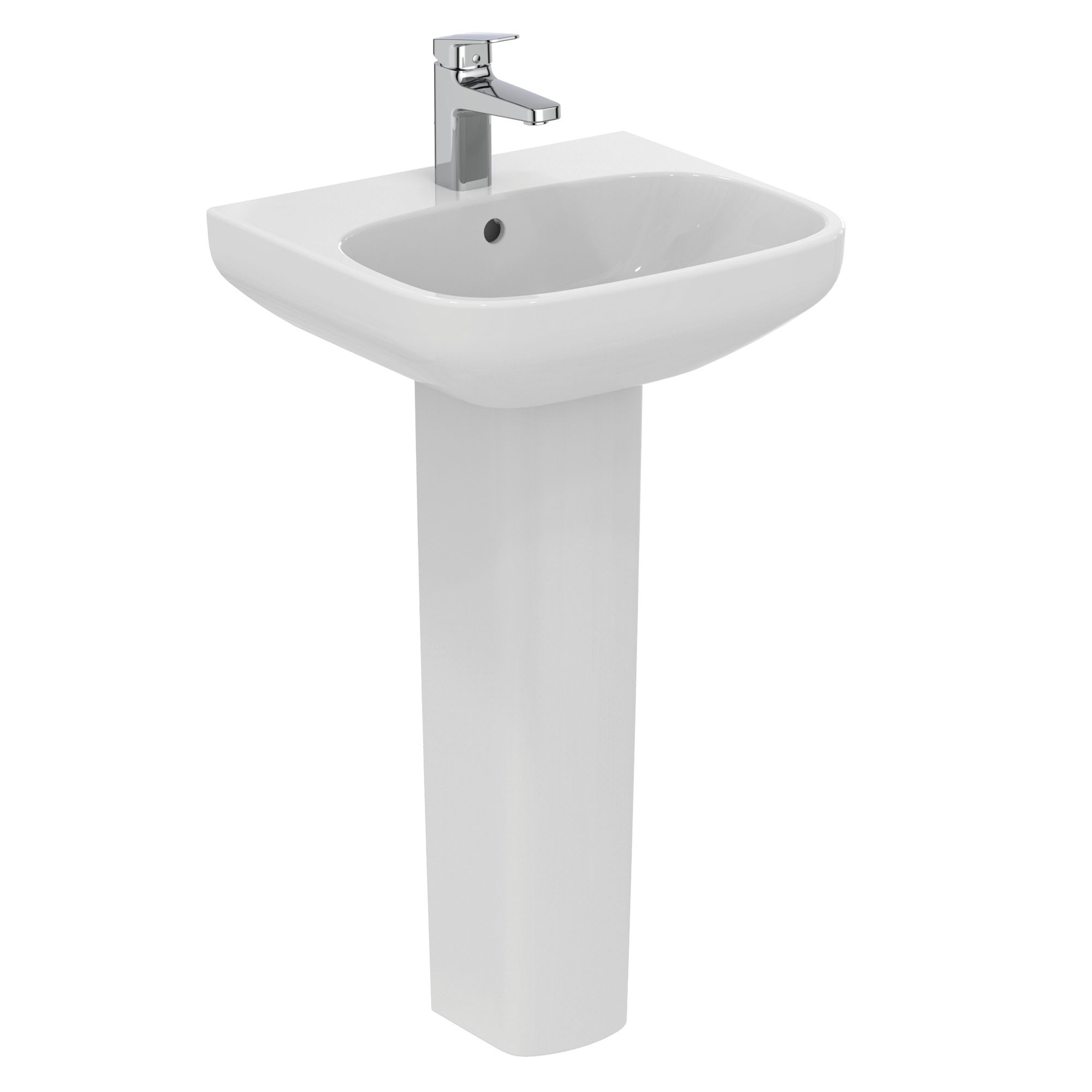 Ideal Standard i.life A Gloss White Rectangular Floor-mounted Full pedestal Basin (H)85cm (W)55cm - 4