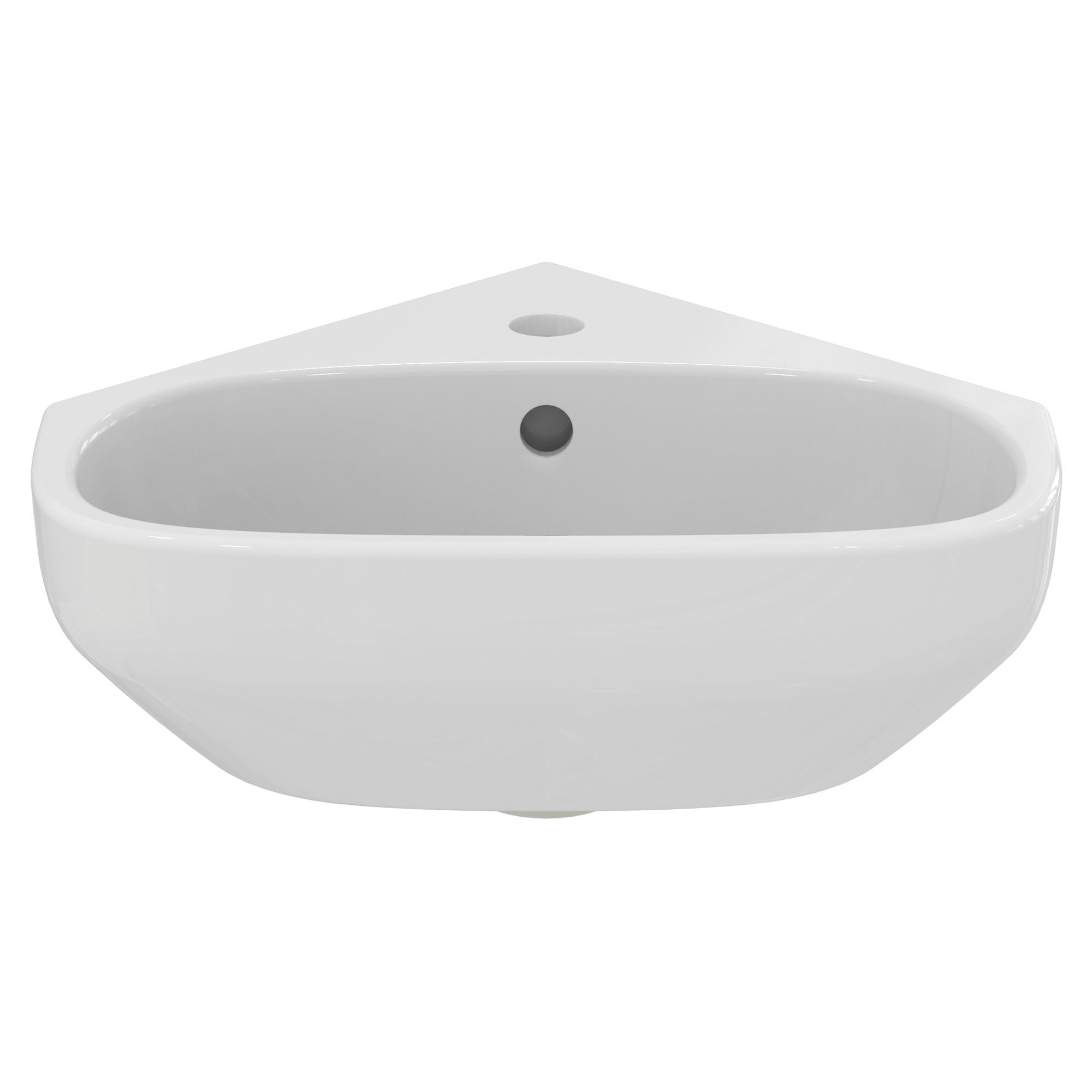 Ideal Standard i.life A Gloss White Rectangular Wall-mounted Corner cloakroom Basin (W)45cm