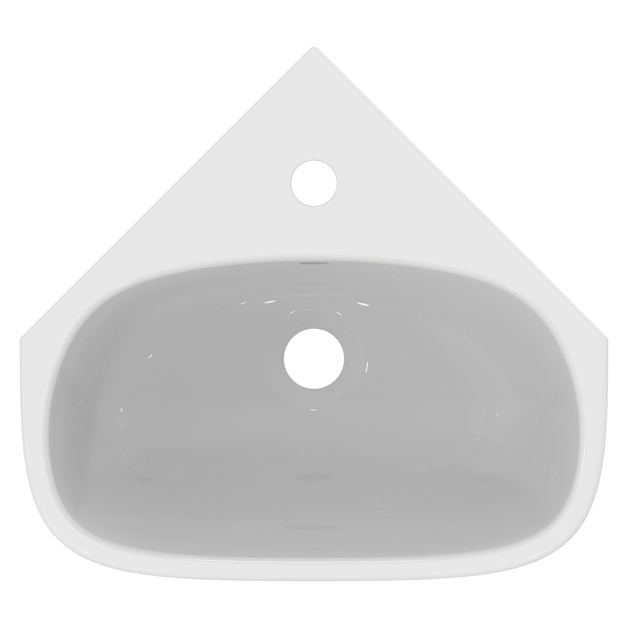 Ideal Standard i.life A Gloss White Rectangular Wall-mounted Corner cloakroom Basin (W)45cm - 4