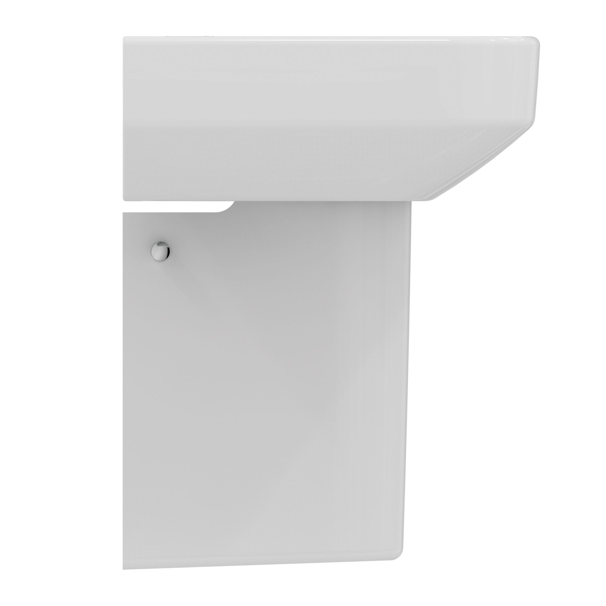 Ideal Standard i.life A Gloss White Rectangular Wall-mounted Semi-pedestal 1 tap hole Basin (H)48.5cm (W)55cm