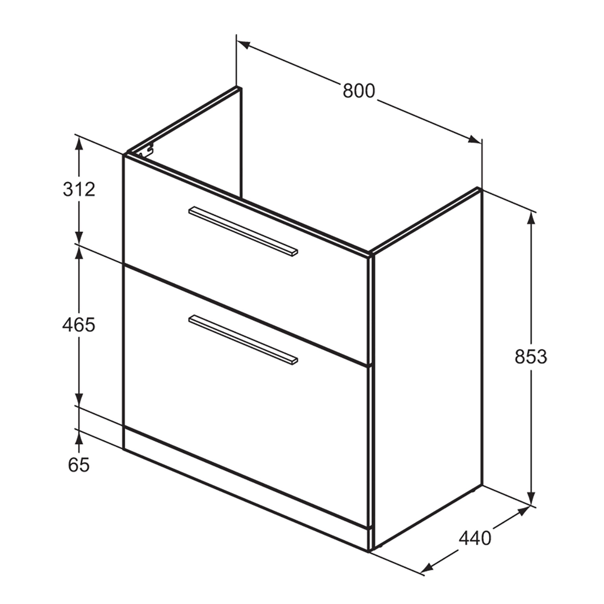 Ideal Standard i.Life A Matt Quartz grey Freestanding Vanity unit & basin set - Includes Aluminium Handle (W)840mm (H)853mm