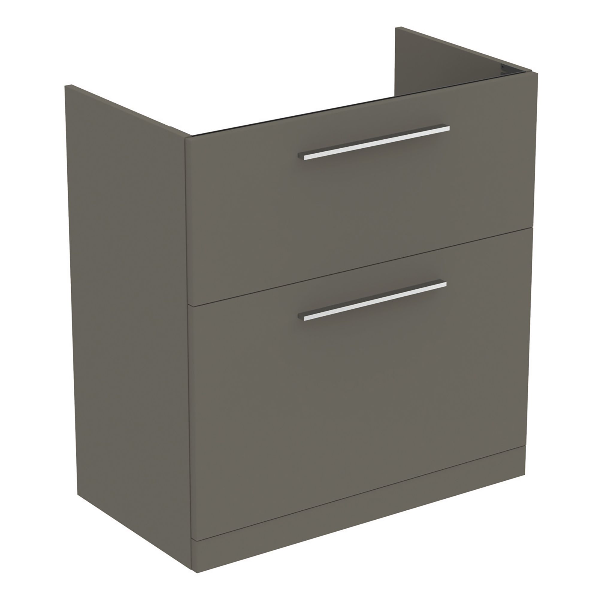 Ideal Standard i.Life A Matt Quartz grey Freestanding Vanity unit & basin set - Includes Aluminium Handle (W)840mm (H)853mm