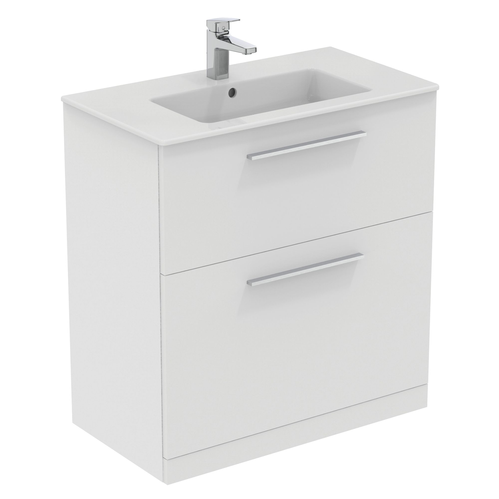 Ideal Standard i.Life A Matt White Freestanding Vanity unit & basin set - Includes Aluminium Handle (W)840mm (H)853mm