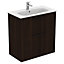 Ideal Standard i.life A Standard Coffee Brown Oak effect Freestanding Bathroom Vanity unit (H) 853mm (W) 800mm