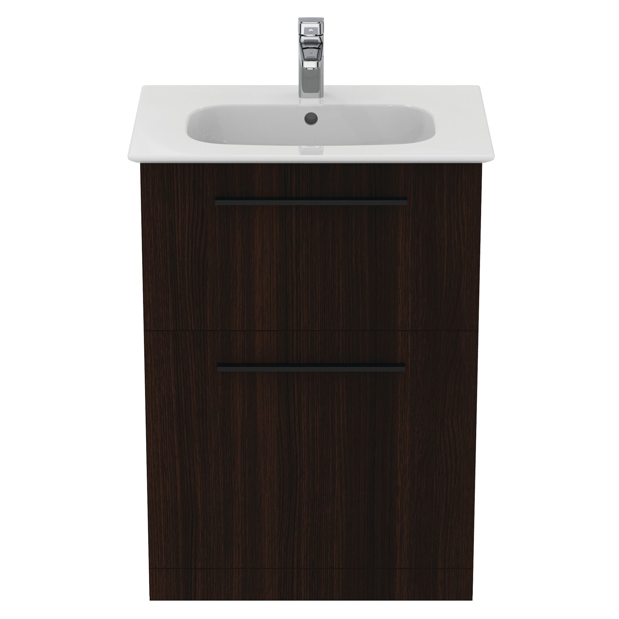 Ideal Standard i.life A Standard Matt Coffee Brown Oak effect Freestanding Bathroom Vanity unit (H) 853mm (W) 600mm