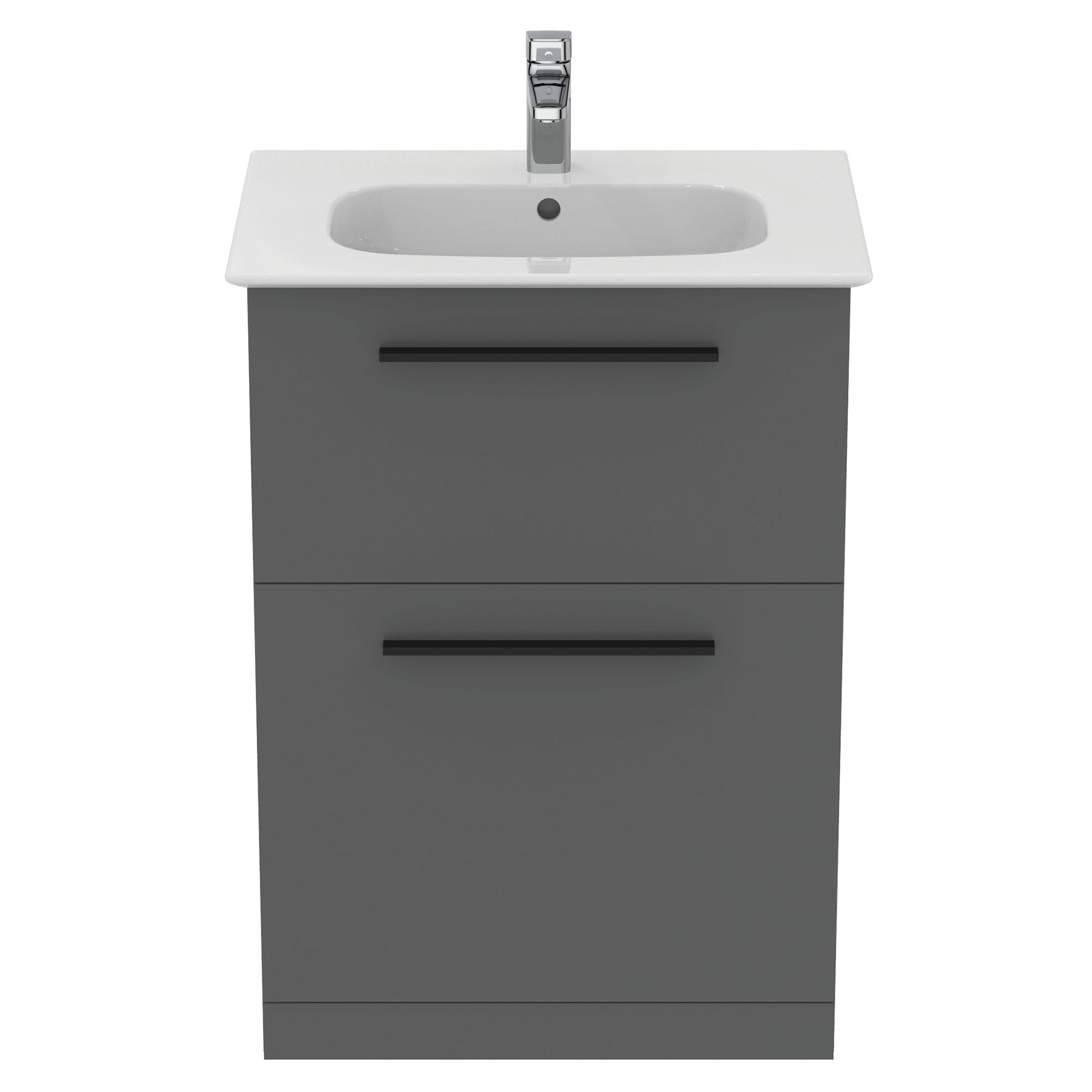 Ideal Standard i.life A Standard Matt Quartz Grey Freestanding Bathroom Vanity unit (H) 853mm (W) 600mm