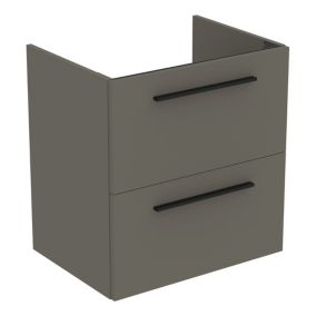 Ideal Standard i.life A Standard Matt Quartz Grey Wall-mounted Bathroom Vanity unit (H) 630mm (W) 600mm