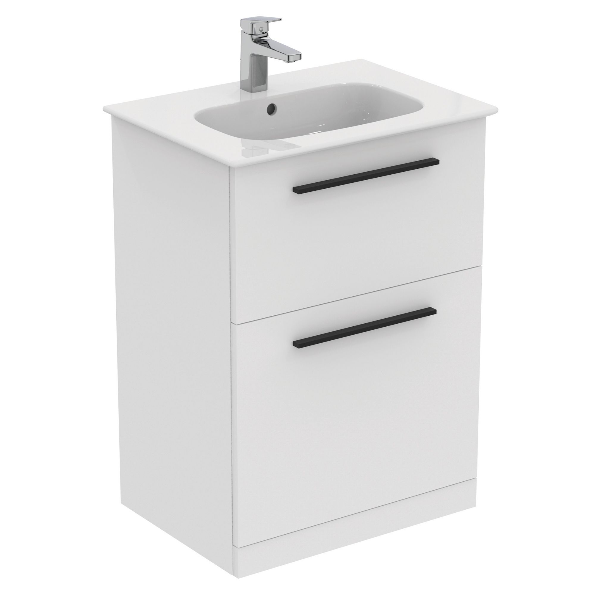 Ideal Standard i.life A Standard Matt White Freestanding Bathroom Vanity unit (H) 853mm (W) 600mm