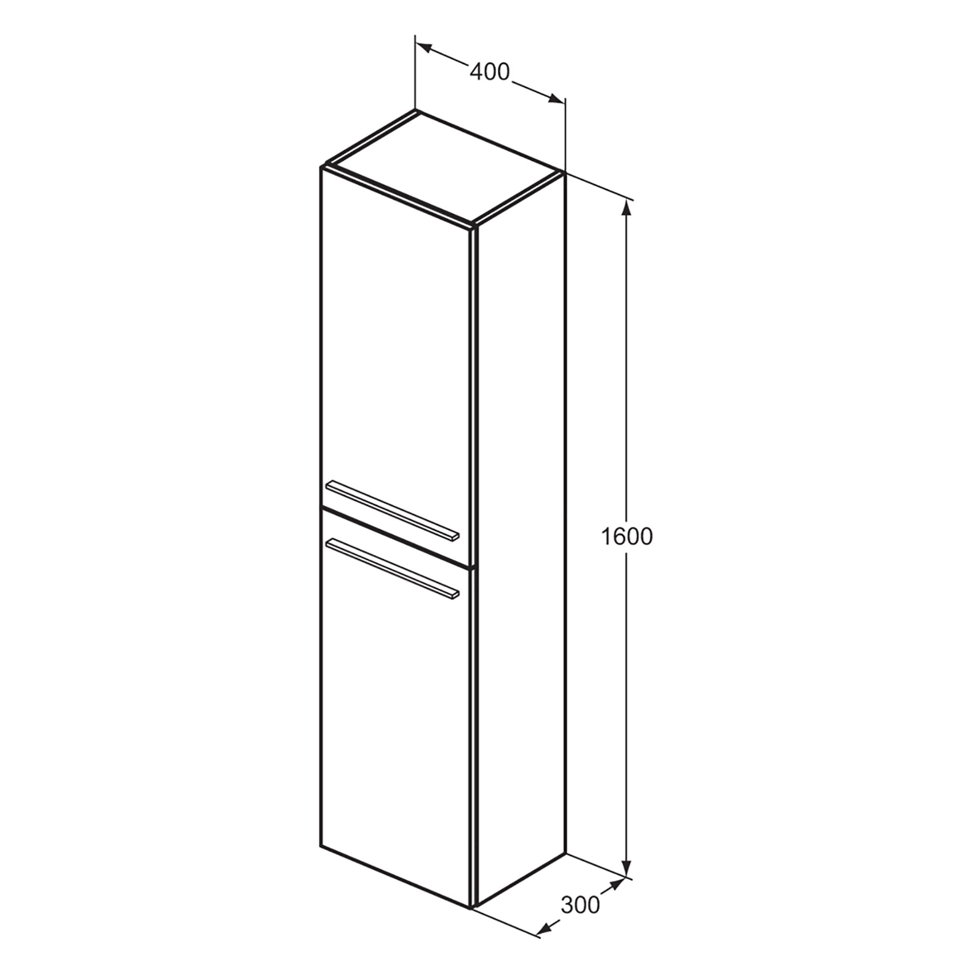 Ideal Standard i.life A Tall Matt Quartz grey Single Wall-mounted Bathroom Cabinet (H)160cm (W)40cm