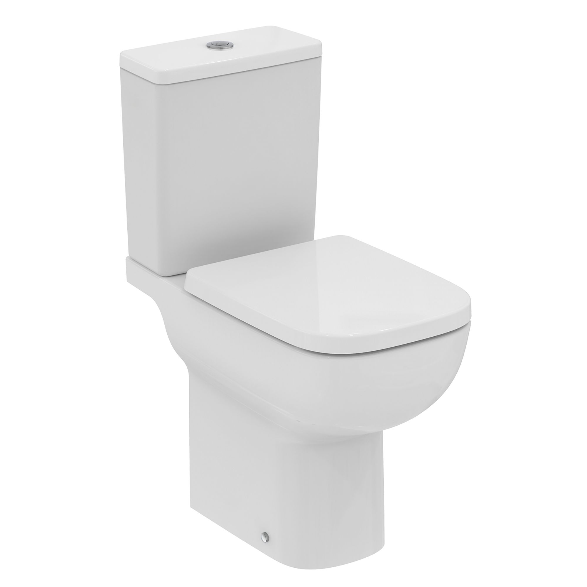 Ideal Standard i.life A White Rimless Square Comfort height Open back Toilet set with Soft close seat & Close coupled cistern