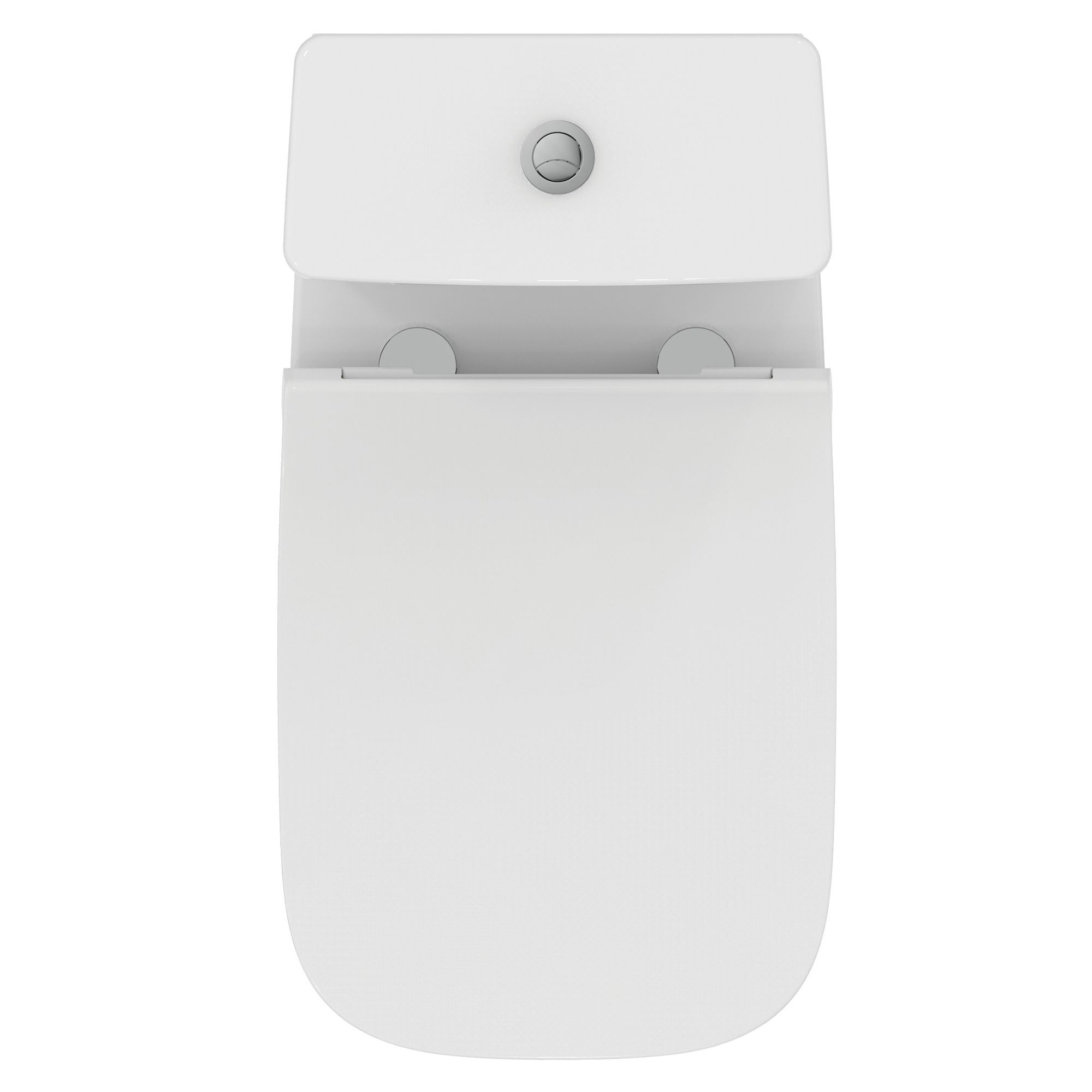 Ideal Standard i.life A White Rimless Square Comfort height Open back Toilet set with Soft close seat & Close coupled cistern