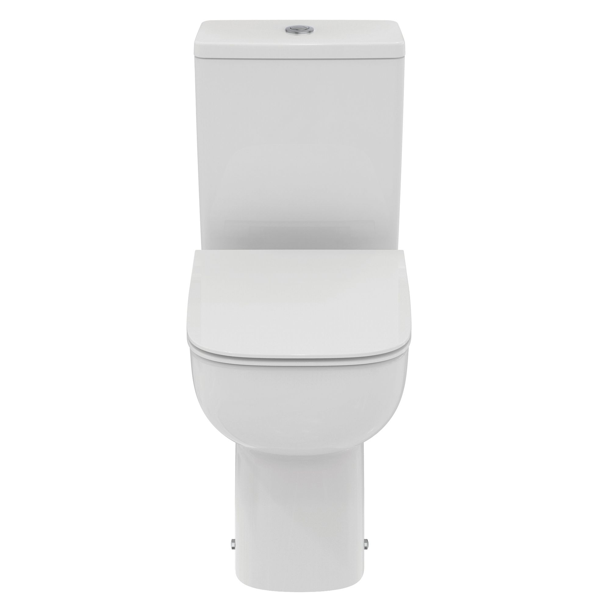 Ideal Standard i.life A White Rimless Square Comfort height Open back Toilet set with Soft close seat & Close coupled cistern