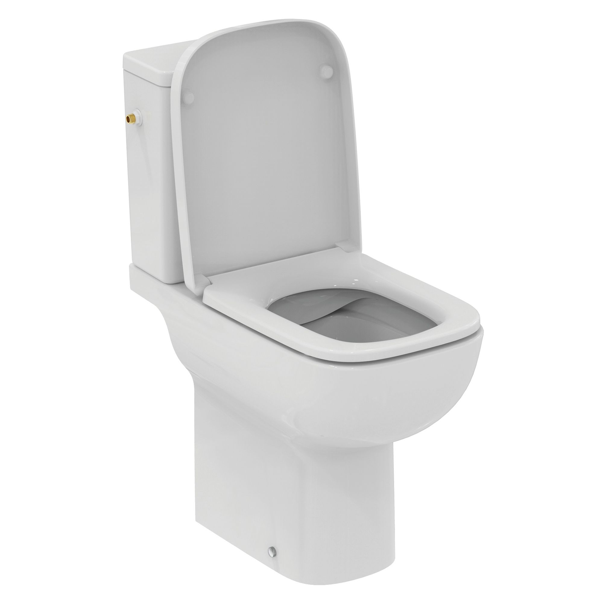 Ideal Standard i.life A White Rimless Square Comfort height Open back Toilet set with Soft close seat & Close coupled cistern