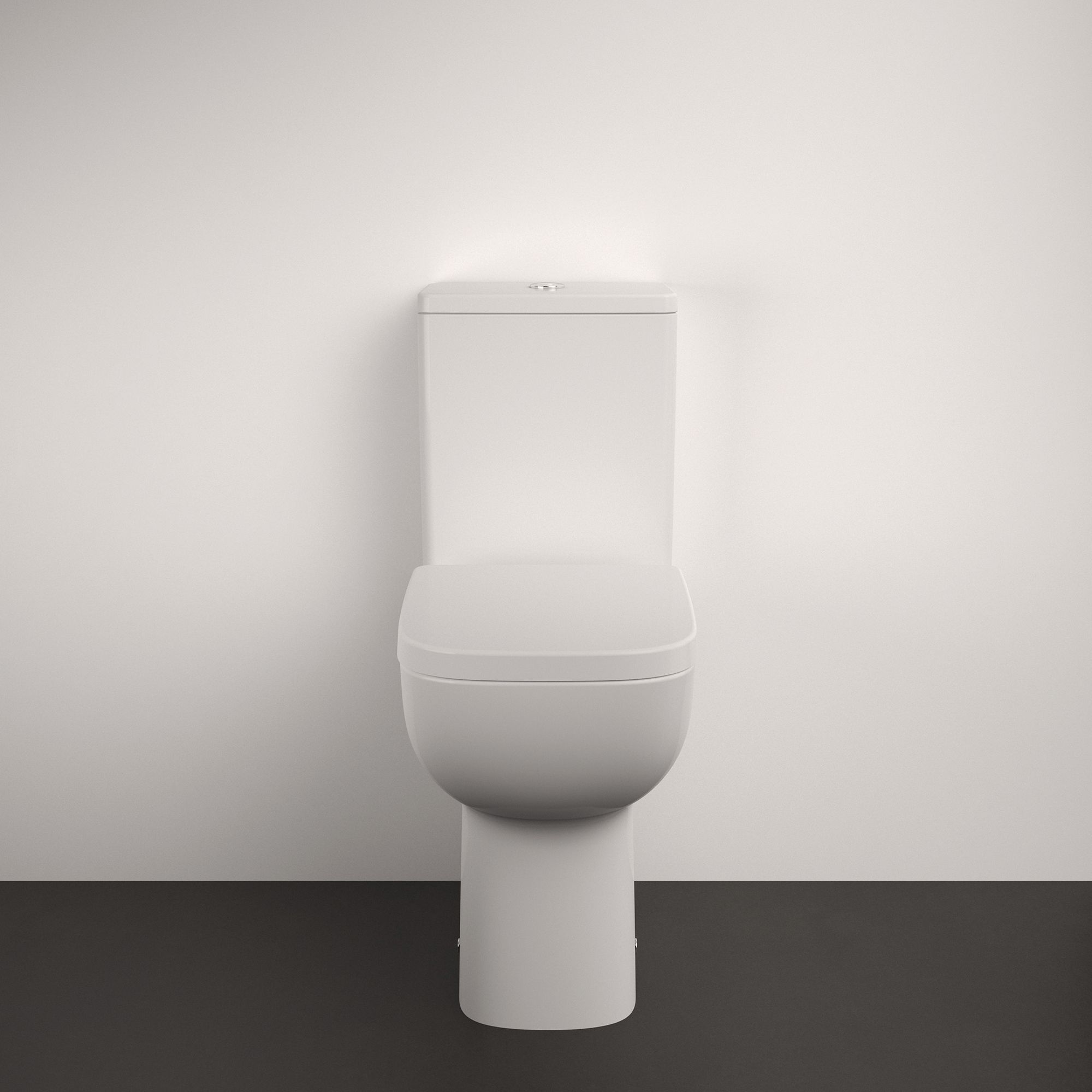 Ideal Standard i.life A White Rimless Square Comfort height Open back Toilet set with Soft close seat & Close coupled cistern