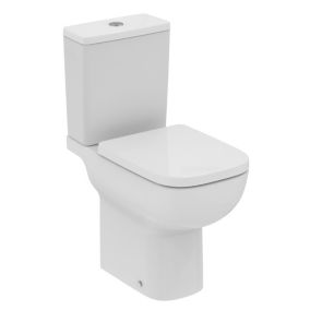 Ideal Standard i.life A White Standard Open back close-coupled Square Comfort height Toilet set with Soft close seat