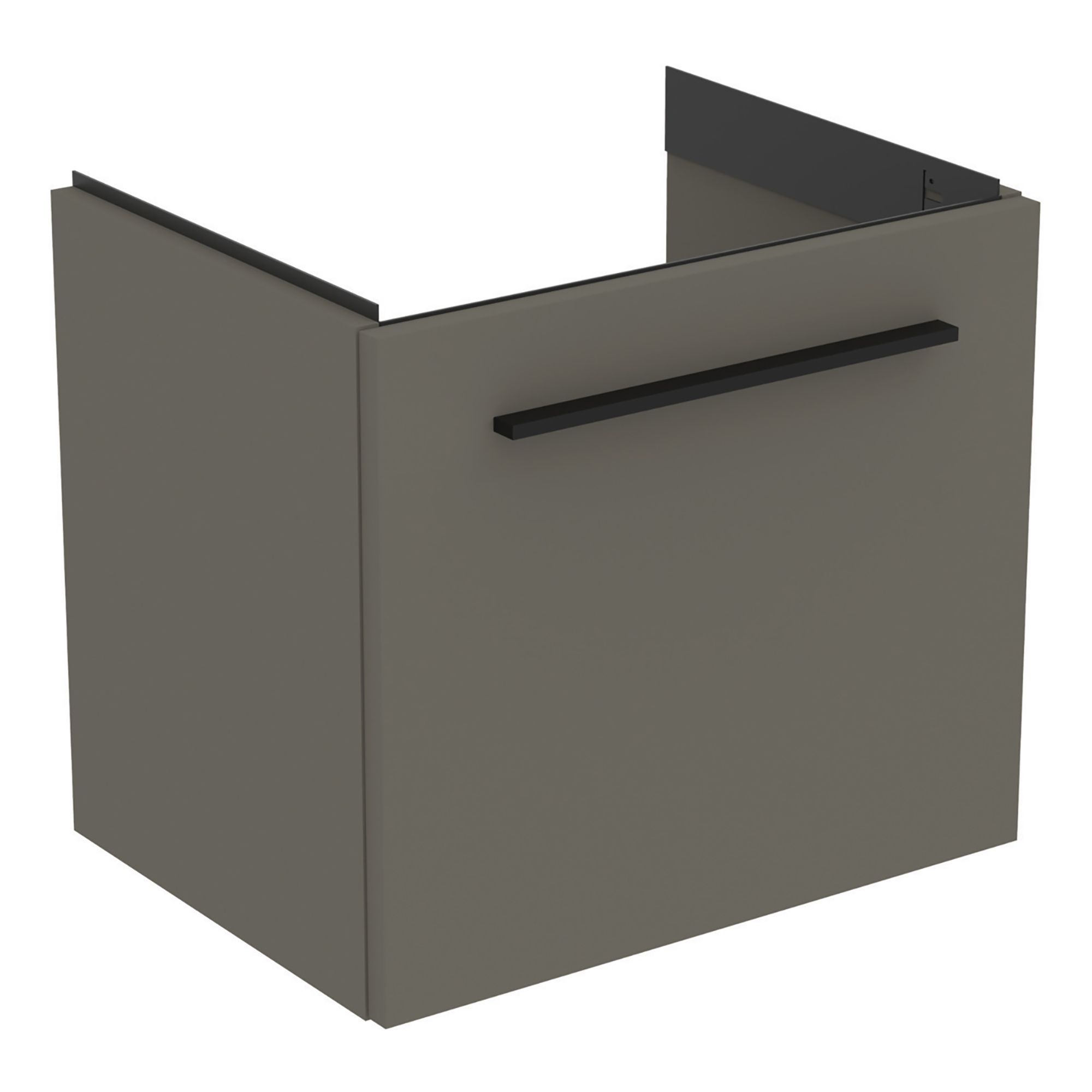 Ideal Standard i.life S Compact Gloss Quartz Grey Oak Veneer Wall-mounted Bathroom Vanity unit (H) 440mm (W) 500mm