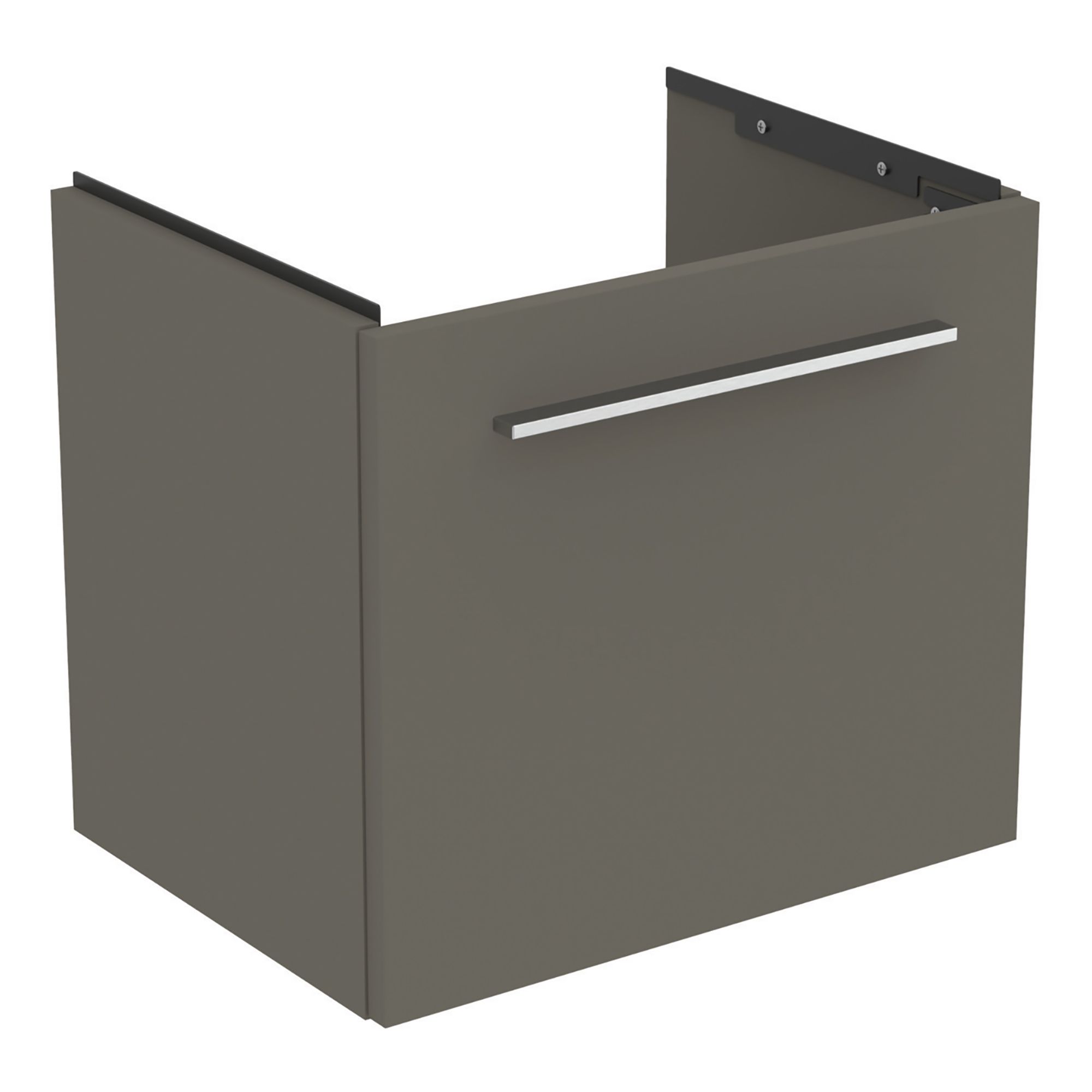 Ideal Standard i.life S Compact Gloss Quartz Grey Oak Veneer Wall-mounted Bathroom Vanity unit (H) 440mm (W) 500mm