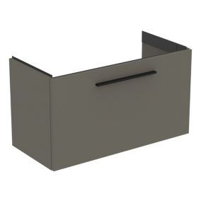 Ideal Standard i.life S Compact Gloss Quartz Grey Wall-mounted Bathroom Vanity unit (H) 440mm (W) 800mm