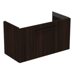 Ideal Standard i.life S Compact Matt Coffee Oak effect Wall-mounted Bathroom Vanity unit (H) 440mm (W) 800mm