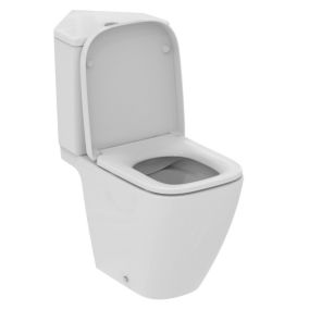 Ideal Standard i.life S Corner White Standard Open back close-coupled Square Toilet set with Soft close seat