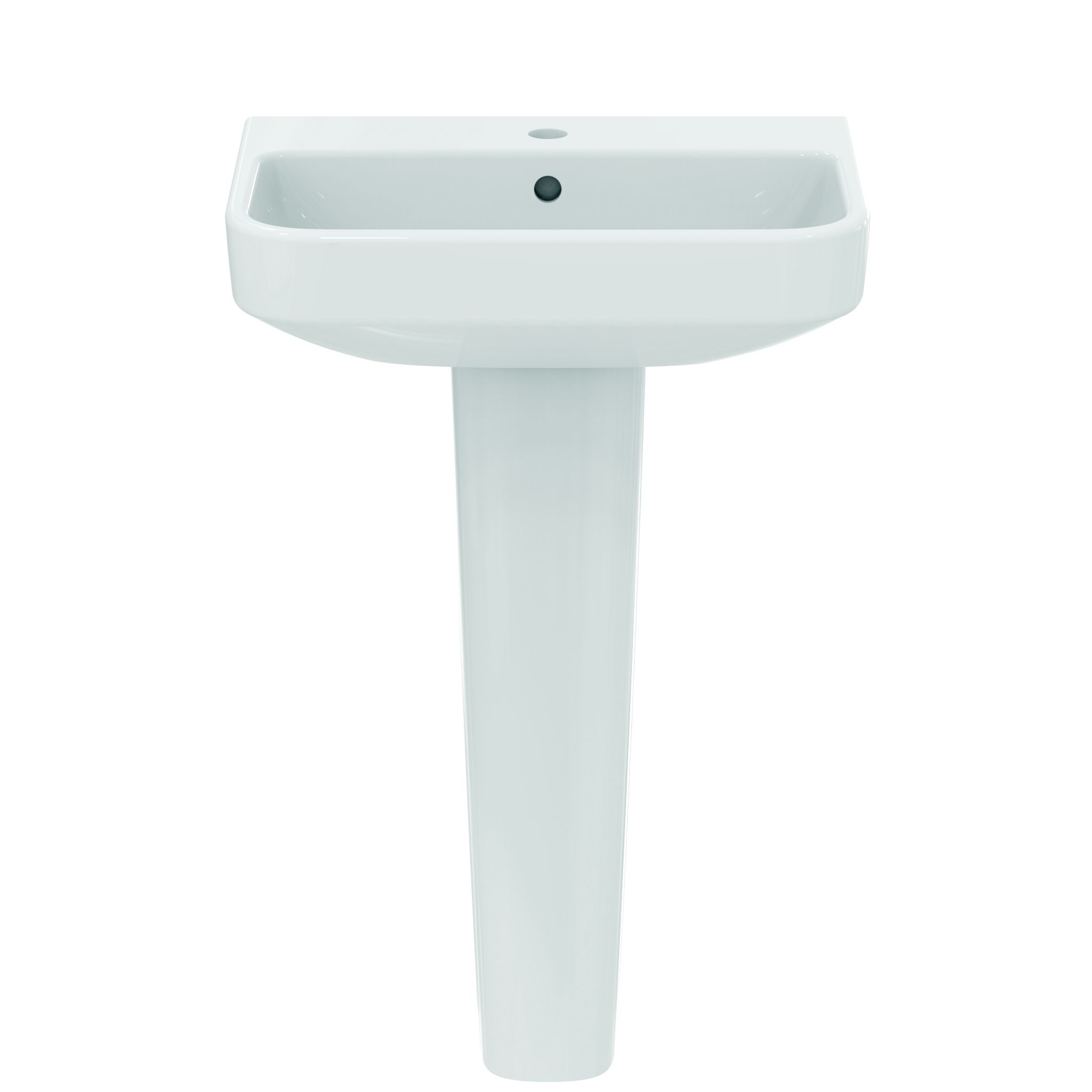Ideal Standard i.life S Gloss White Rectangular Floor-mounted Full pedestal 1 tap hole Basin (H)84.5cm (W)55cm