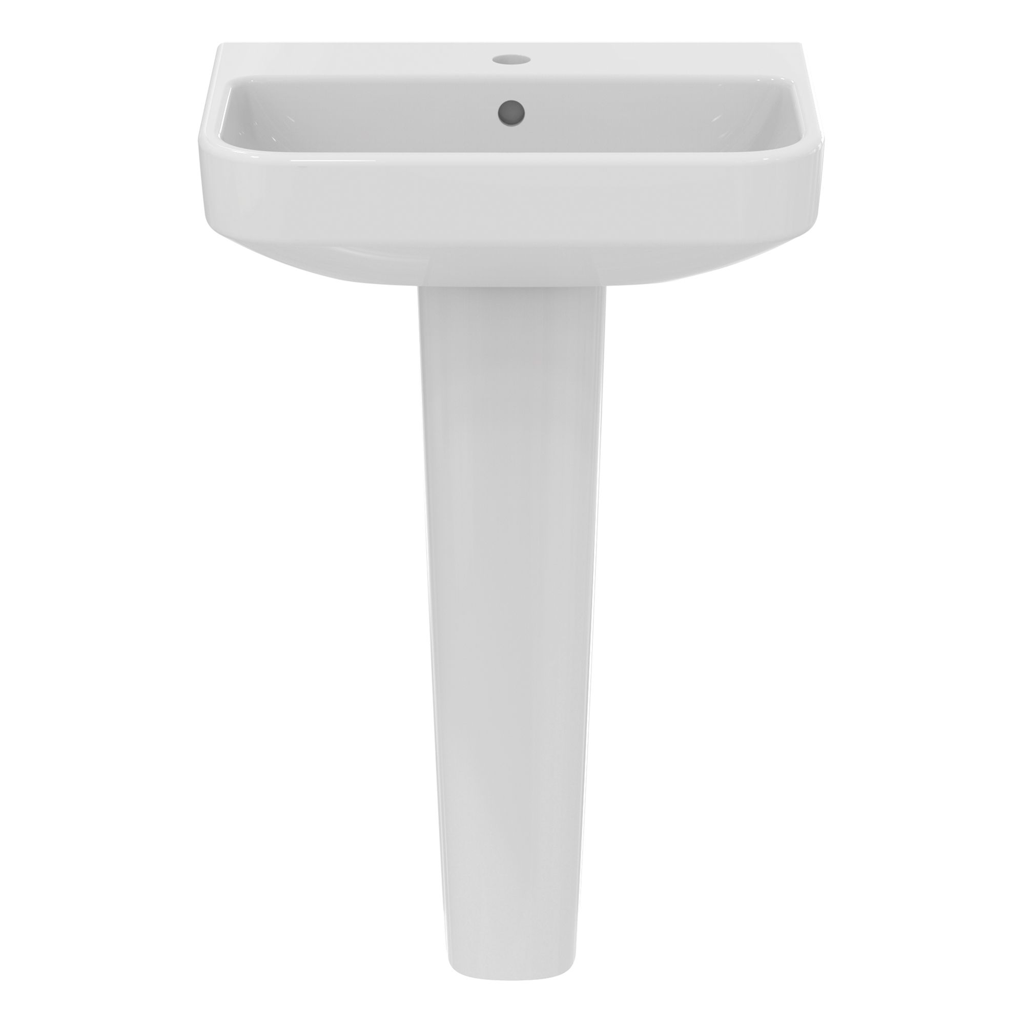 Ideal Standard i.life S Gloss White Rectangular Floor-mounted Full pedestal Basin (H)84.5cm (W)50cm