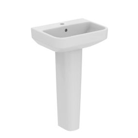 Ideal Standard i.life S Gloss White Rectangular Floor-mounted Full pedestal Basin (H)84.5cm (W)50cm