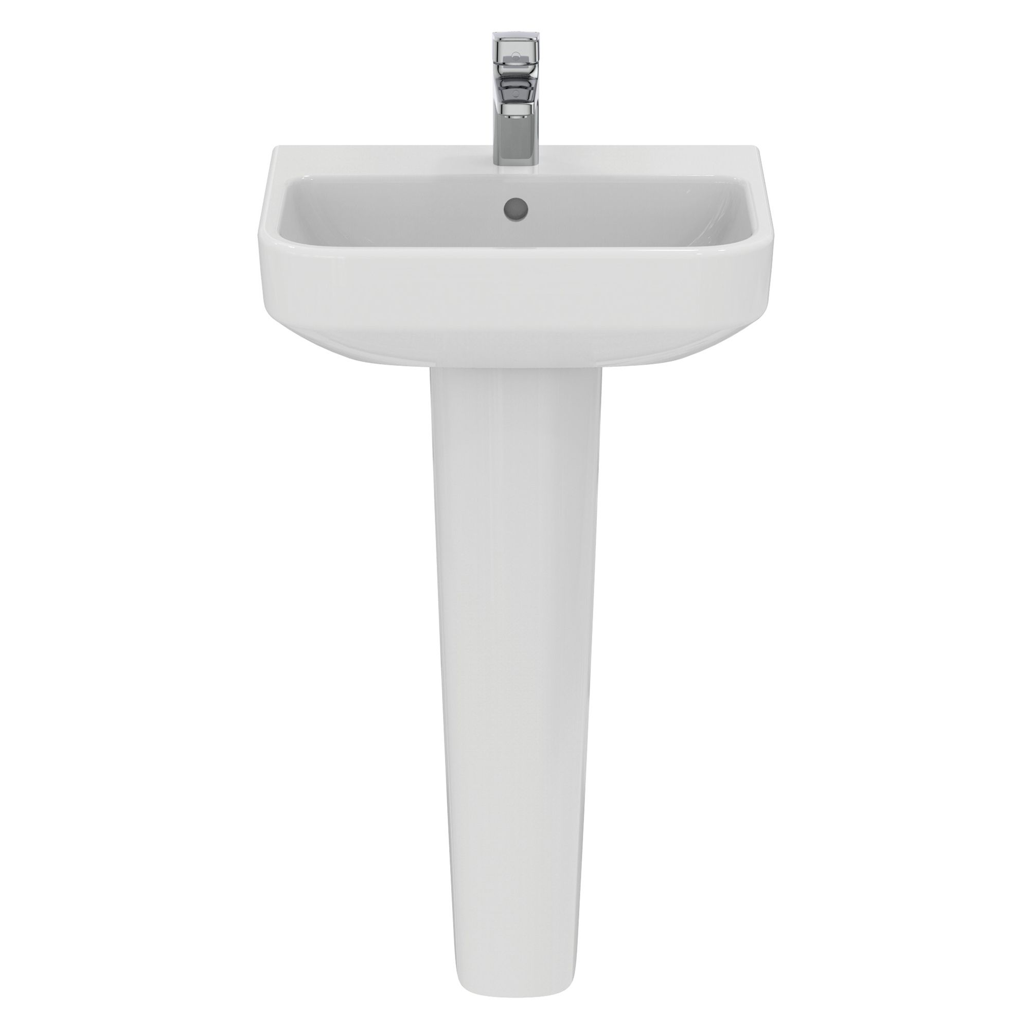 Ideal Standard i.life S Gloss White Rectangular Floor-mounted Full pedestal Basin (H)84.5cm (W)50cm - 4