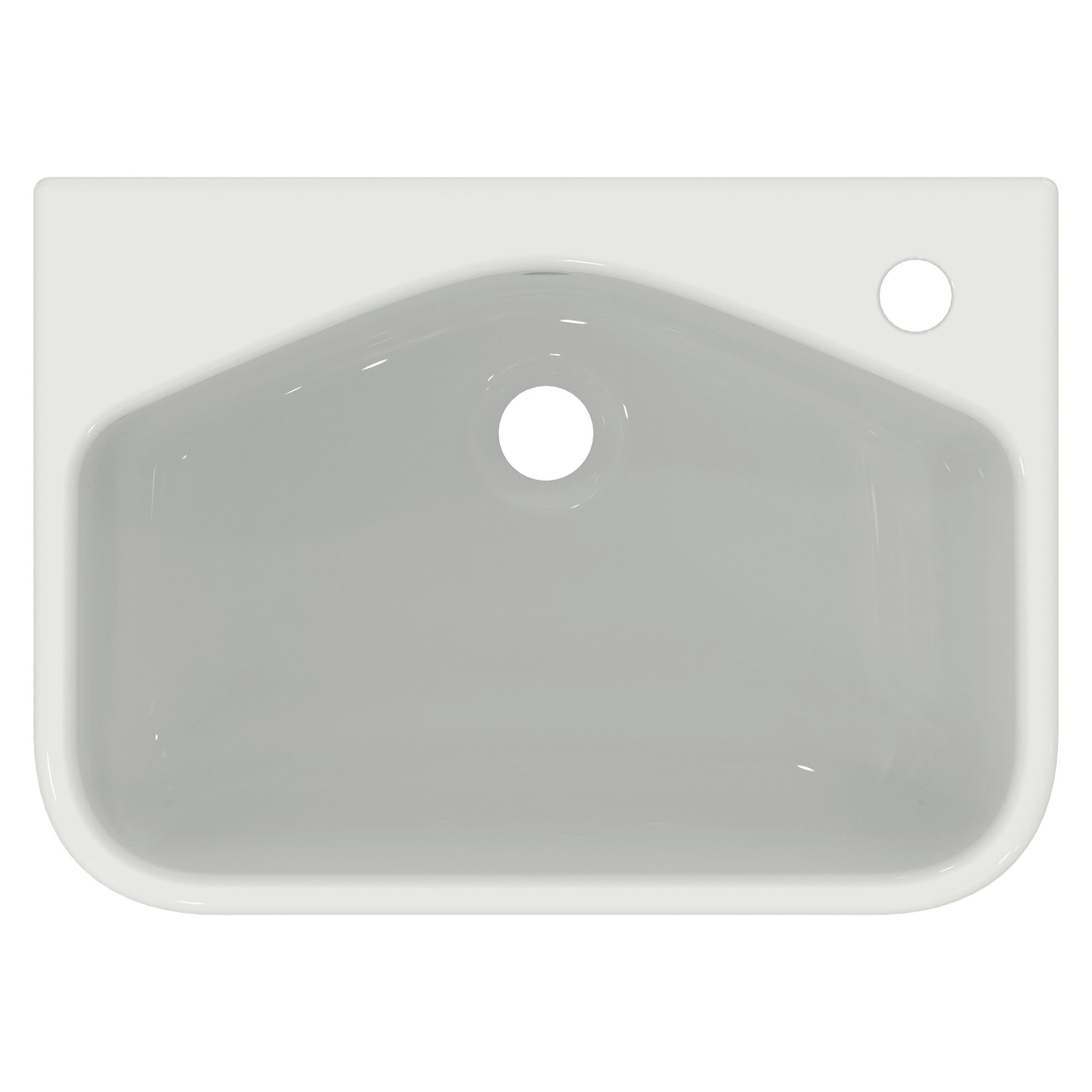 Ideal Standard i.life S Gloss White Rectangular Semi-recessed Basin (W)50cm - 5