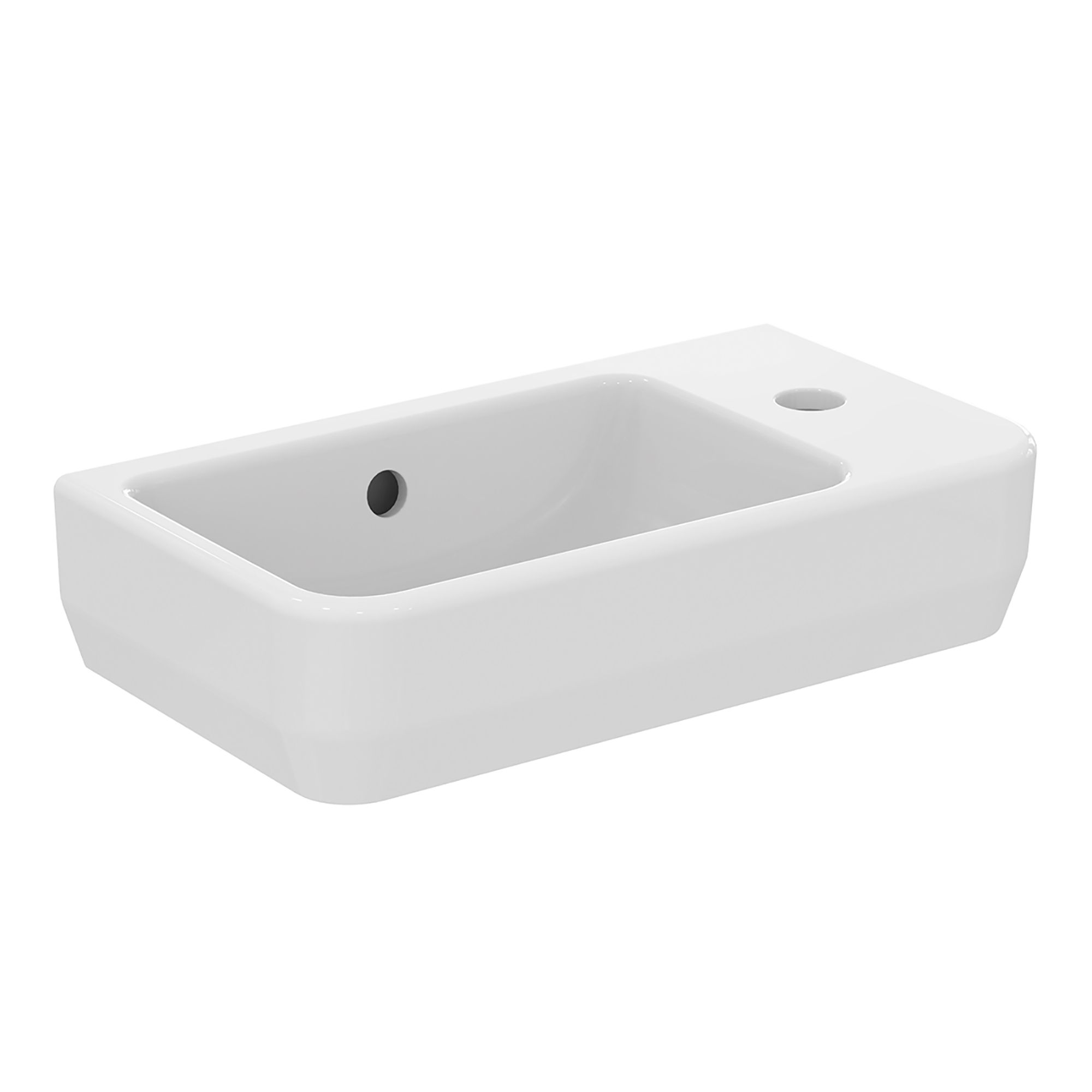 Ideal Standard i.life S Gloss White Rectangular Wall-mounted Basin (W)45cm