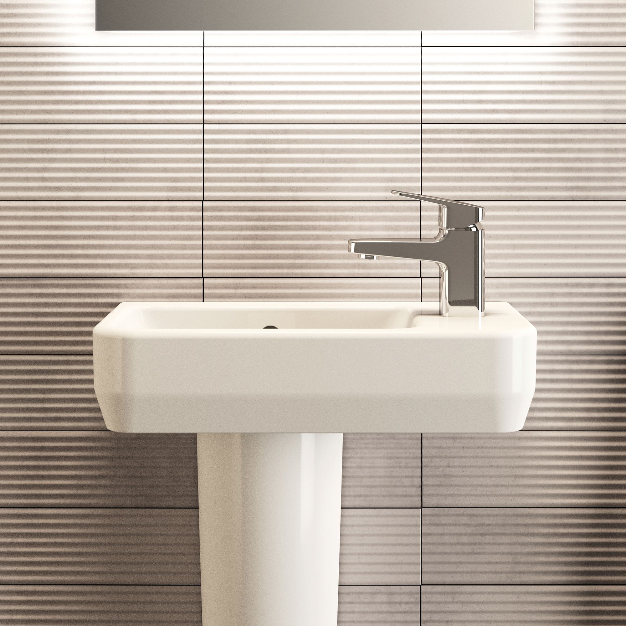 Ideal Standard i.life S Gloss White Rectangular Wall-mounted Basin (W)45cm - 8