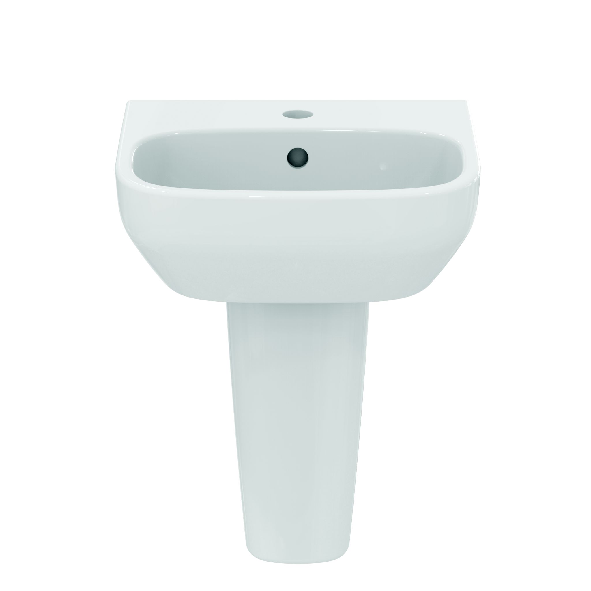 Ideal Standard i.life S Gloss White Rectangular Wall-mounted Semi-pedestal Basin (H)48.5cm (W)50cm
